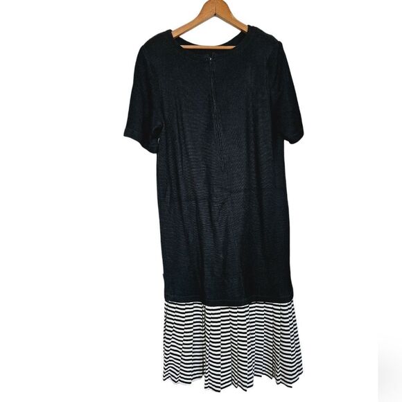 Vintage Classiques Jackie Taub '80s ILGWU Short Sleeve Knit Ruffle Hem Dress 18 - Picture 2 of 10